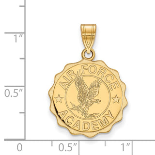 Sterling Silver Gold-plated LogoArt United States Air Force Academy Large Crest Pendant