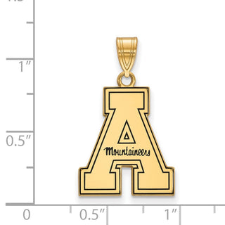 Sterling Silver Gold-plated LogoArt Appalachian State University Enameled Large Pendant