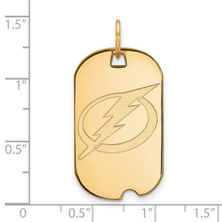 10k Gold NHL LogoArt Tampa Bay Lightning Small Dog Tag Pendant