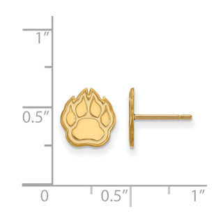 Sterling Silver Gold-plated LogoArt Northern Illinois University Paw Extra Small Post Earrings
