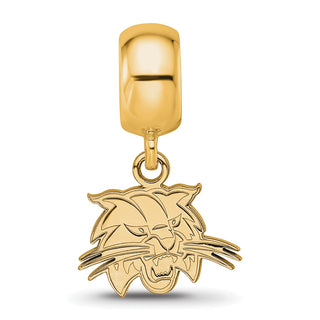 Sterling Silver Gold-plated LogoArt Ohio University Bobcat Extra Small Dangle Bead Charm
