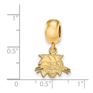 Sterling Silver Gold-plated LogoArt Ohio University Bobcat Extra Small Dangle Bead Charm