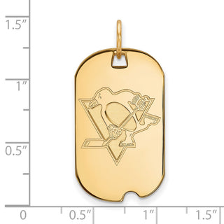 14k Gold NHL LogoArt Pittsburgh Penguins Small Dog Tag Pendant