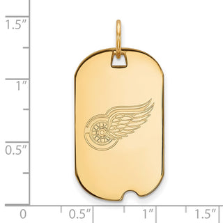 14k Gold NHL LogoArt Detroit Red Wings Small Dog Tag Pendant
