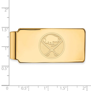 Sterling Silver Gold-plated NHL LogoArt Buffalo Sabres Money Clip