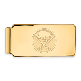 Sterling Silver Gold-plated NHL LogoArt Buffalo Sabres Money Clip