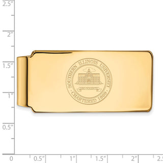 Sterling Silver Gold-plated LogoArt Southern Illinois University Crest Money Clip