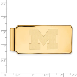 10k Gold LogoArt University of Michigan Letter M Money Clip