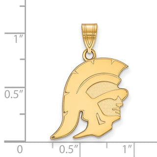Sterling Silver Gold-plated LogoArt University of Southern California Trojan Large Pendant