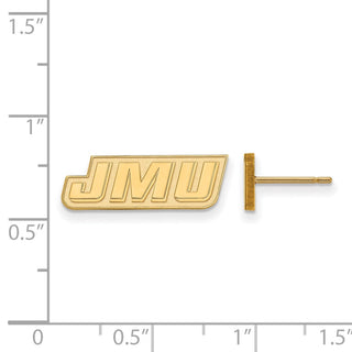 Sterling Silver Gold-plated LogoArt James Madison University J-M-U Extra Small Post Earrings