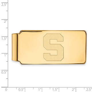 10k Gold LogoArt Michigan State University Letter S Money Clip