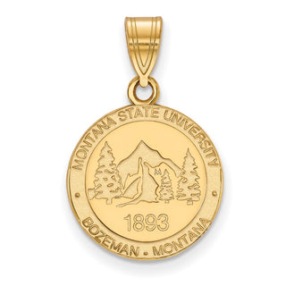 Sterling Silver Gold-plated LogoArt Montana State University Medium Crest Pendant