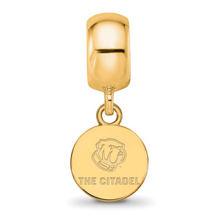 Sterling Silver w/Gold-plating LogoArt The Citadel XS Dangle Bead Charm