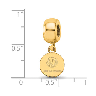 Sterling Silver w/Gold-plating LogoArt The Citadel XS Dangle Bead Charm