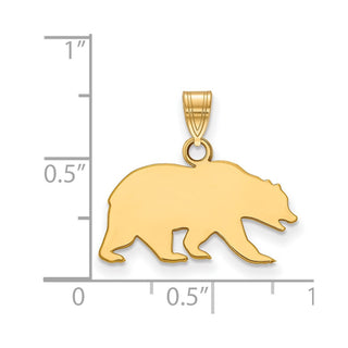 10k Gold LogoArt University of California Berkeley Bear Small Pendant