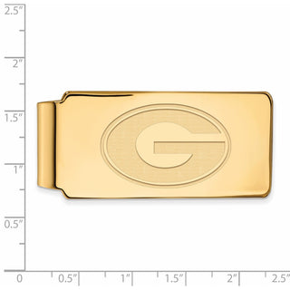 Sterling Silver Gold-plated LogoArt University of Georgia Letter G Money Clip