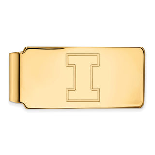 Sterling Silver Gold-plated LogoArt University of Illinois Letter I Money Clip
