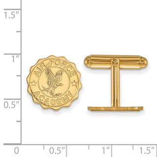 Sterling Silver Gold-plated LogoArt United States Air Force Academy Crest Cuff Links