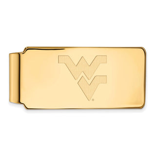 Sterling Silver Gold-plated LogoArt West Virginia University W-V Money Clip