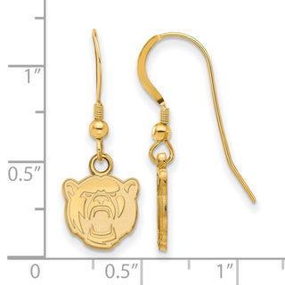Sterling Silver Gold-plated LogoArt Baylor University Extra Small Dangle Wire Earrings