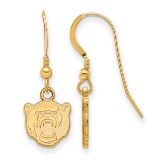 Sterling Silver Gold-plated LogoArt Baylor University Extra Small Dangle Wire Earrings