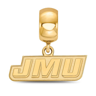 Sterling Silver Gold-plated LogoArt James Madison University J-M-U Extra Small Dangle Bead Charm