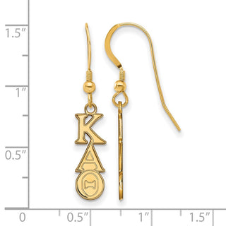 Sterling Silver Gold-plated LogoArt Kappa Alpha Theta Extra Sorority Greek Letters Small Dangle Wire Earrings