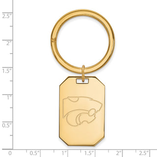 Sterling Silver Gold-plated LogoArt Kansas State University Wildcat Key Ring