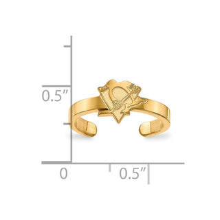 Sterling Silver Gold-plated NHL LogoArt Pittsburgh Penguins Toe Ring