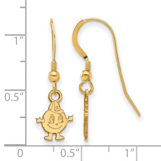 Sterling Silver Gold-plated LogoArt Syracuse University Mascot Extra Small Dangle Wire Earrings