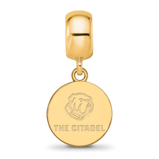 Sterling Silver w/Gold-plating LogoArt The Citadel Small Dangle Bead GP026TCI