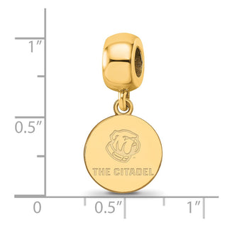 Sterling Silver w/Gold-plating LogoArt The Citadel Small Dangle Bead GP026TCI
