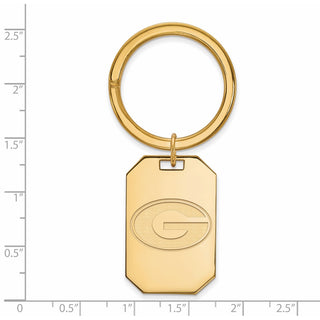 Sterling Silver Gold-plated LogoArt University of Georgia Letter G Key Ring