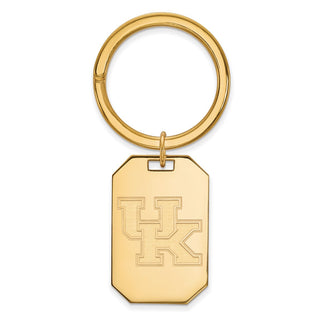 Sterling Silver Gold-plated LogoArt University of Kentucky U-K Key Ring