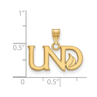 10k Gold LogoArt University of North Dakota U-N-D Small Pendant