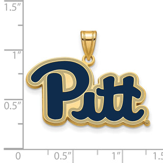 Sterling Silver Gold-plated LogoArt University of Pittsburgh Large Enameled Pendant