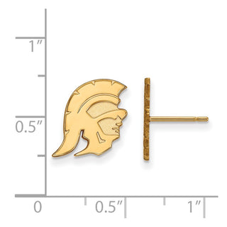 10k Gold LogoArt University of Southern California Trojan Small Post Earrings