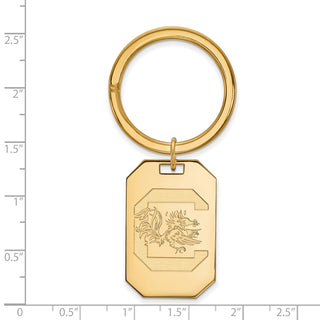 Sterling Silver Gold-plated LogoArt University of South Carolina Key Ring
