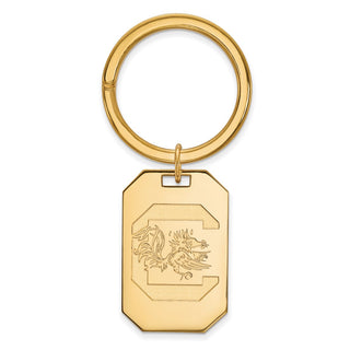 Sterling Silver Gold-plated LogoArt University of South Carolina Key Ring
