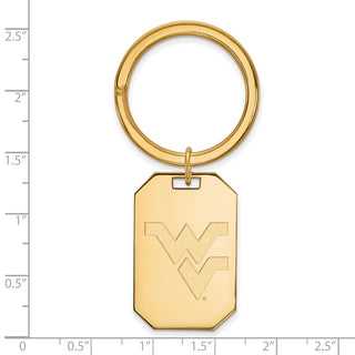 Sterling Silver w/Gold-plating LogoArt West Virginia University Key Chain