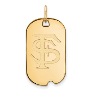 10k Gold LogoArt Florida State University F-S Small Dog Tag Pendant