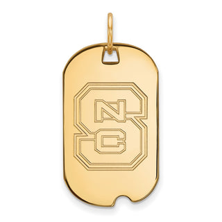 10k Gold LogoArt North Carolina State University N-C-S Small Dog Tag Pendant