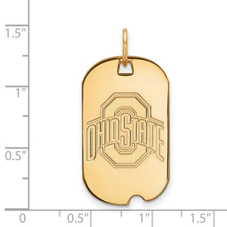 Sterling Silver Gold-plated LogoArt The Ohio State University Small Dog Tag Pendant