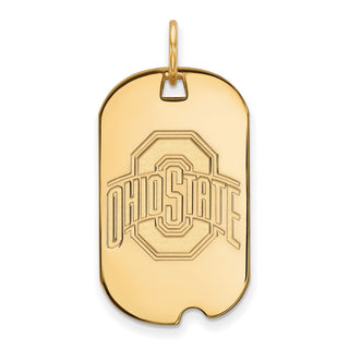 10k Gold LogoArt The Ohio State University Small Dog Tag Pendant