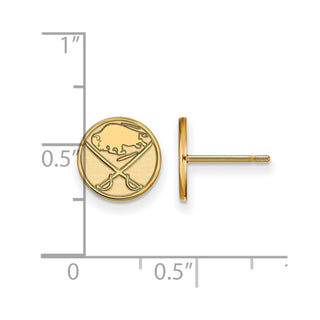 Sterling Silver Gold-plated NHL LogoArt Buffalo Sabres Extra Small Post Earrings