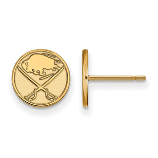 Sterling Silver Gold-plated NHL LogoArt Buffalo Sabres Extra Small Post Earrings