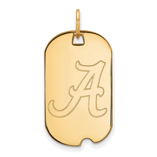 10k Gold LogoArt University of Alabama Small Dog Tag Pendant