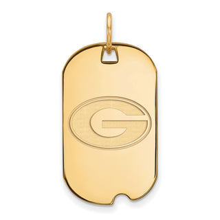 Sterling Silver Gold-plated LogoArt University of Georgia Letter G Small Dog Tag Pendant