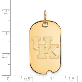 10k Gold LogoArt University of Kentucky U-K Small Dog Tag Pendant