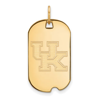 14k Gold LogoArt University of Kentucky U-K Small Dog Tag Pendant